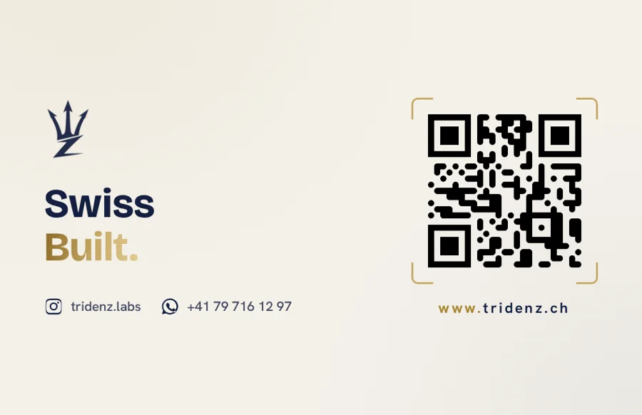 Rückseite der Tridenz-Visitenkarte